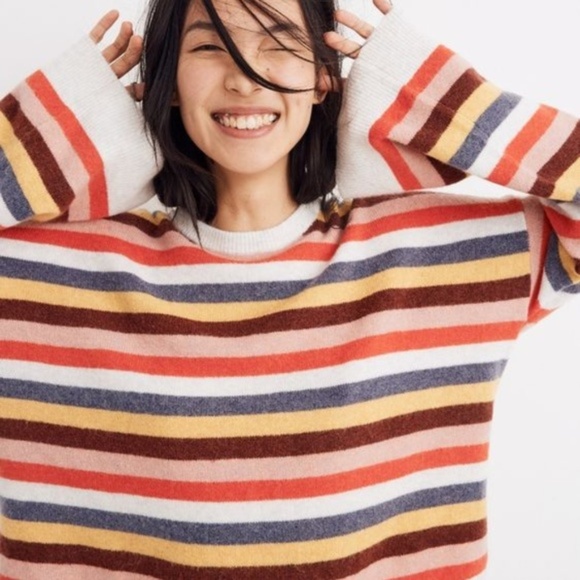 Madewell Sweaters - Madewell Cardiff Striped Crewneck Sweater